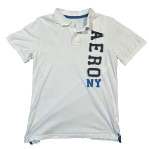 Vintage Y2K Aeropostale New York Embroidered Polo Shirt Mens Medium